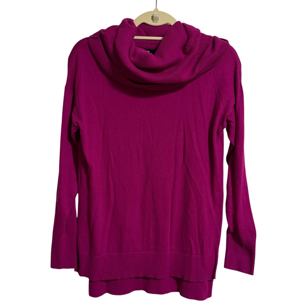 Gap Womens Cowl Neck Sweater Magenta Pink High Low Hem Long Sleeve Size Small